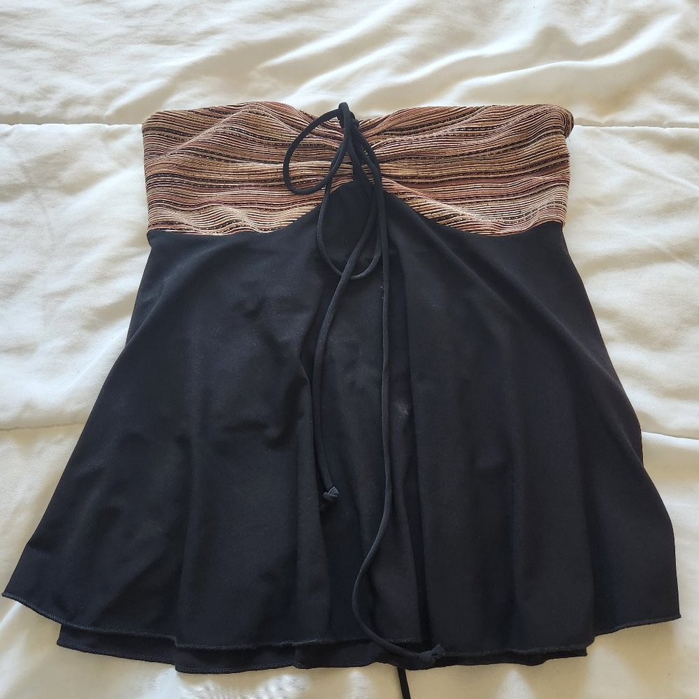Black Strapless Top / Halter Top